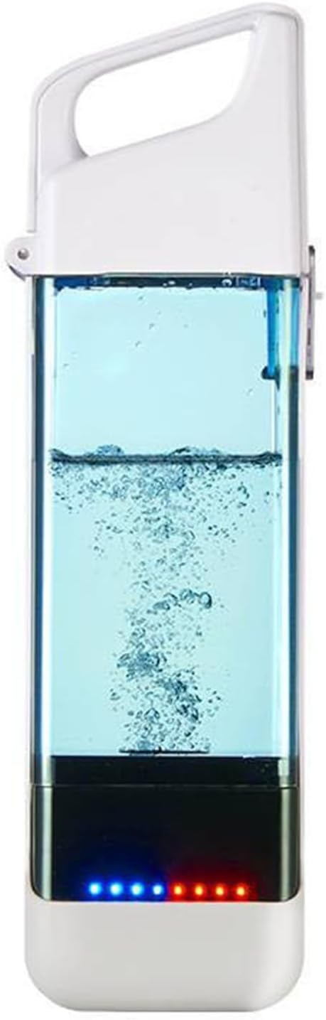 Hydrogen Rich Water Cup, Transparent Glass Hydrogen Water Bottle Portable Outdoor Sports Kettle for Travel Camping Hiking White