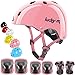 Lucky-M - Set di attrezzi protettivi per bambini, misura regolabile, con ginocchiere, gomitiere, polsiere per skateboard, ciclismo, hoverboard, scooter, Rollerblading (blu) (pink)