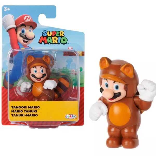 World of Nintendo Super Mario Bros 2.5" Tanooki Mario Action Figure