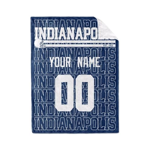 Image of ANTKING Indianapolis Throw Blanket for Men Women Boy Custom Name and Number Gifts