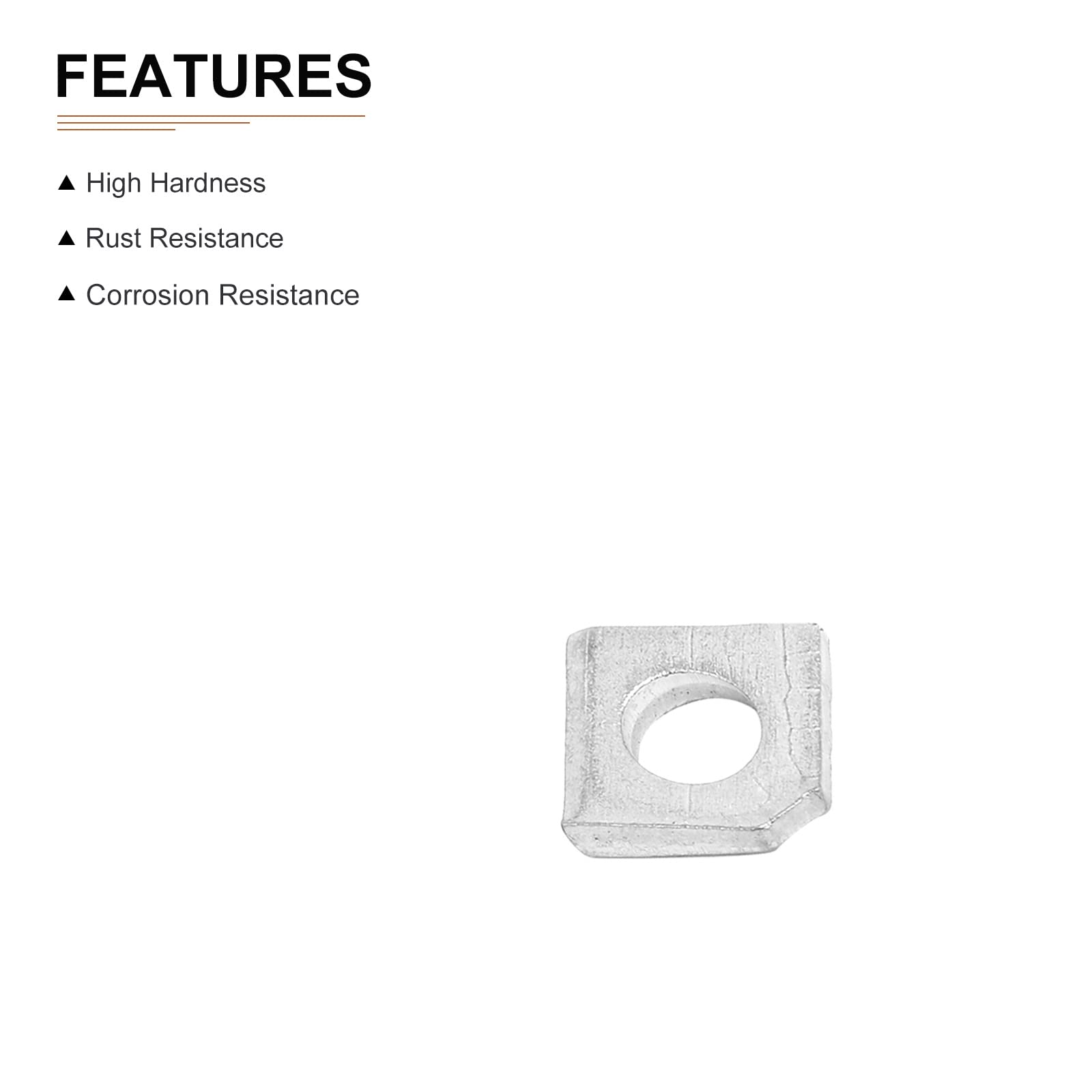 DTGN 17mmx17mmx2mm(LxWxT) Stainless Steel Square Flat Washers, 10Pack, Good for M8 Industrial Machinery Bolt Nut - Image 3