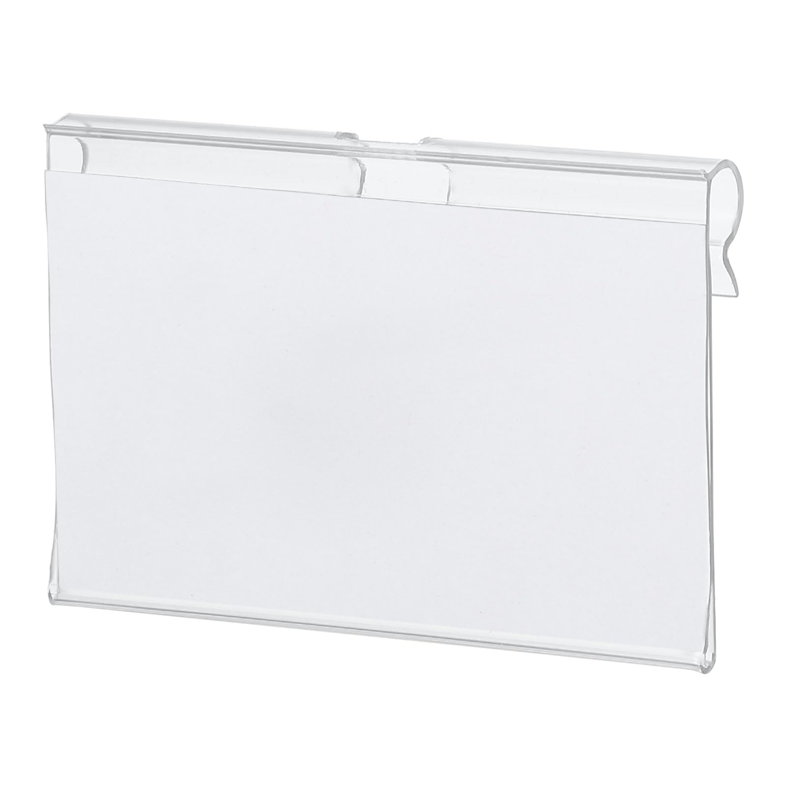 PATIKIL 2.3x1.6 Inch Clear Plastic Label Holders, 40 Pack PVC Shelf Labels Clips with Labels
