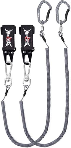HERCULES M4 Fishing Lanyard, Fishing Pole Tether, Kayak Paddle Leash, Heavy Duty Retractable Coiled Lanyard for Fishing, Rods, Pliers, Boating,