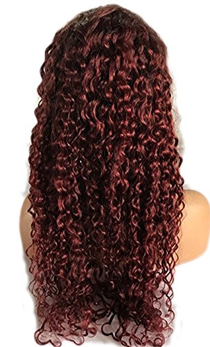 Dark Wine Ombre Full Lace Wigs Virgin Brazilian Human Hair Wigs for Black Women Two Tone T1b/99j (24inch)