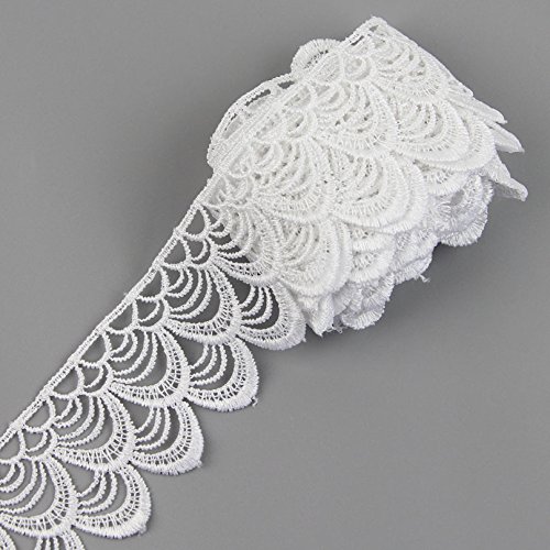 Yontree Floral Venise Lace Applique Bridal Wedding Applique White 3 yards