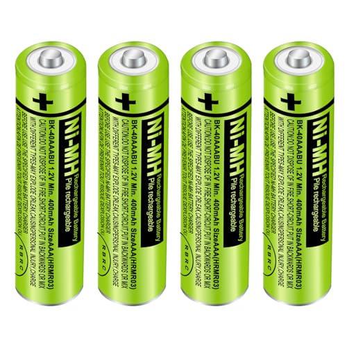 pingju NI-MH AAA Rechargeable Battery 1.2V 400mah 4-Pack AAA Batteries for Panasonic Cordless Phones Remote Controls Electronics