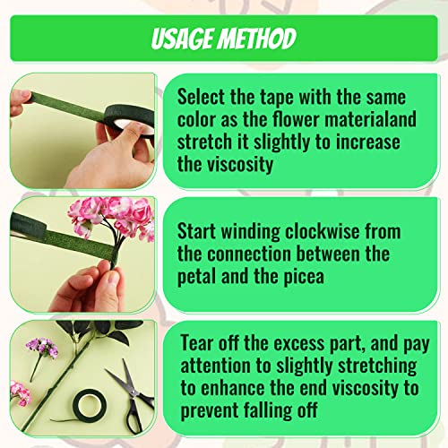 Papel crepe, 6 rolos de papel crepe, 25,4 cm x 2,3 m, arranjos florais artificiais, faça você mesmo,