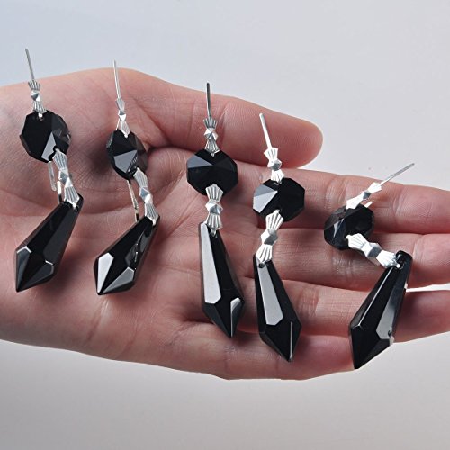 H&D 50pcs 38mm Crystal Icicle Pendant Chandelier Prisms Drops Lamp Candle Holders Curtain DIY Parts - Image 4