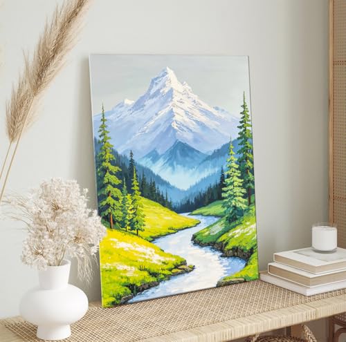 Image of ArtX Canvas Mountain Painting Vastu, Flowing Water Painting For Vastu, Multicolor, Landscape, Nature, 58.0 X 45.0 cm, Set of 1
