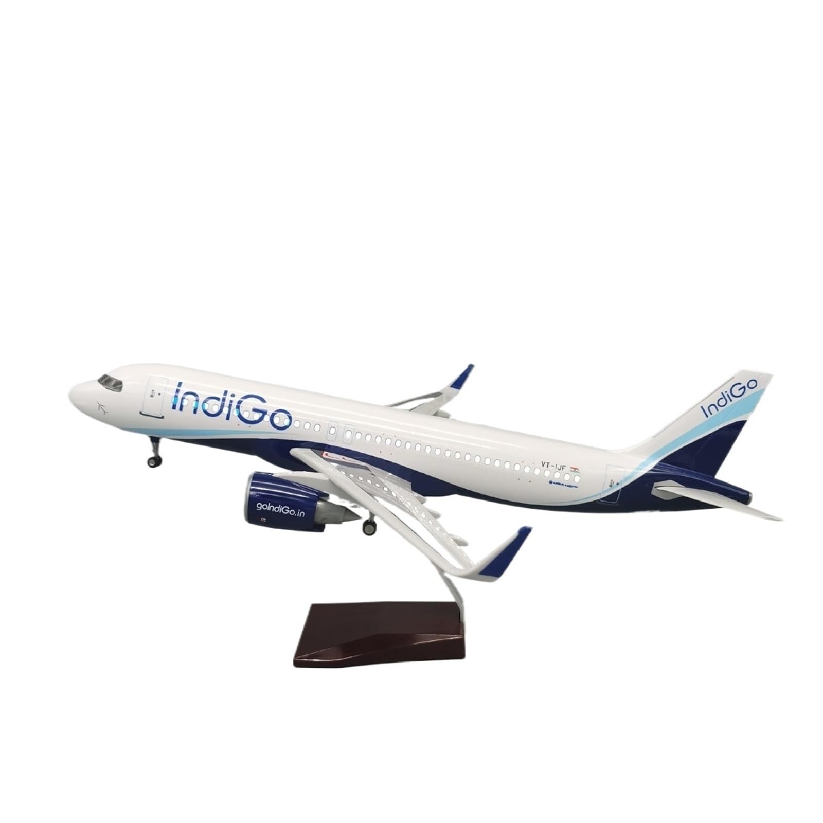 Modello Ridotto Aereo Aereo in Metallo Pressofuso da 47 Cm, Scala 1:80, Modello di Aereo Passeggeri for Air Algerie A320neo con Ruote Aerei Modellini in Scala(No Light)
