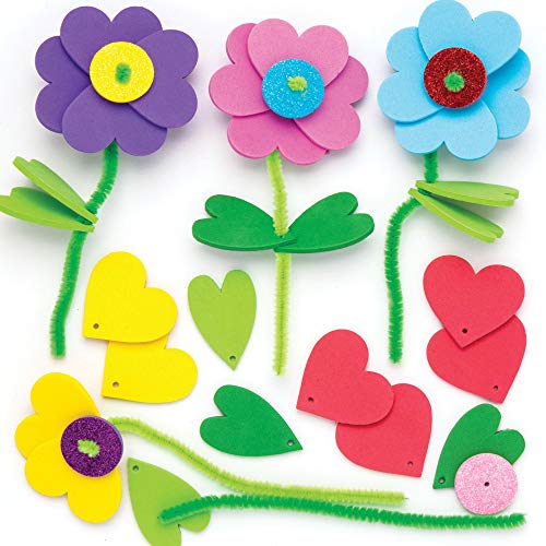 Baker Ross Kits de Fleurs À Empiler Et À Assortir (Lot de 6) - Loisirs Créatifs sur le Thème du Printemps que les Enfants Pourront Fabriquer et Offrir