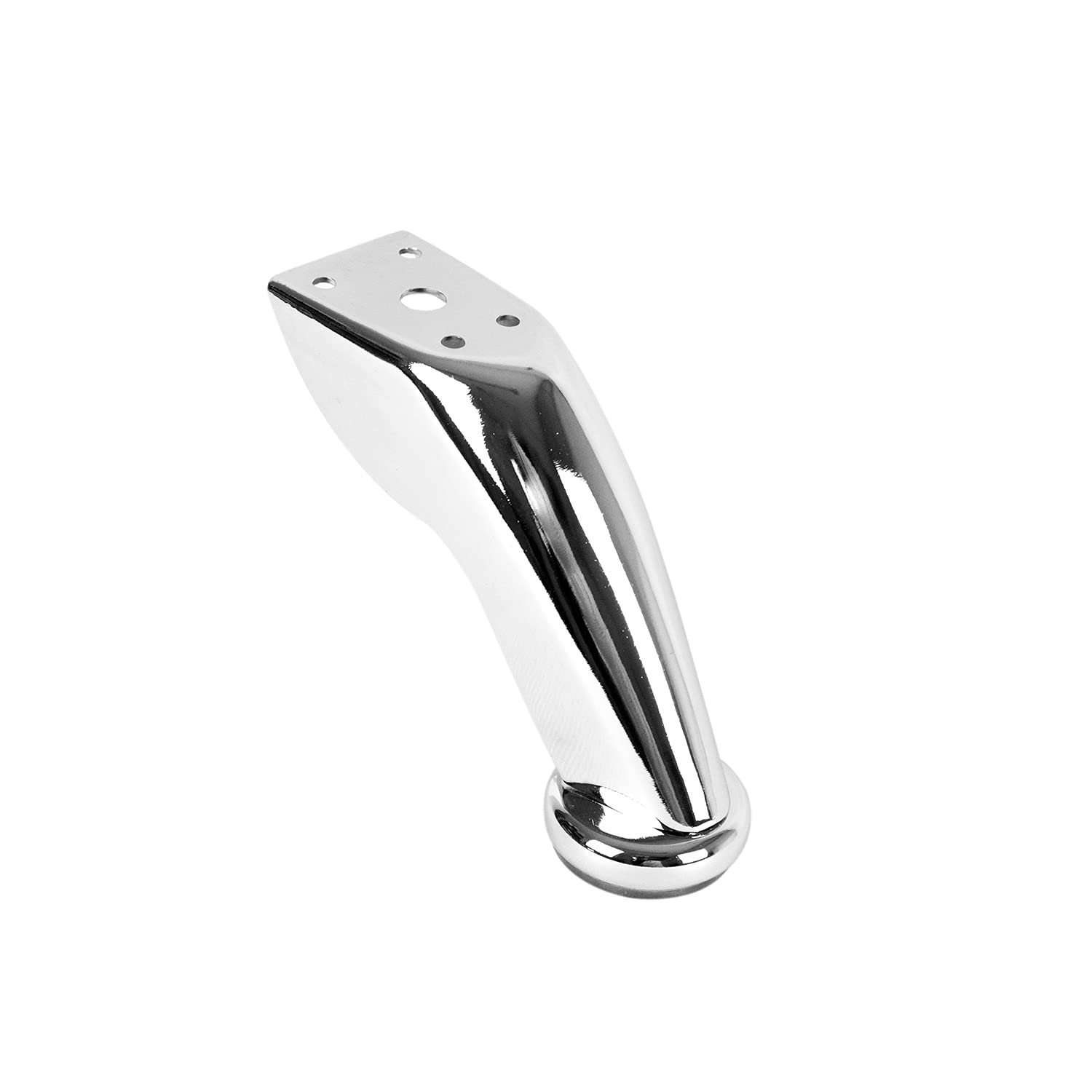 Set De 4 Patas Metálicas Para Muebles Benjo - Altura 4.5 Cm, Acabado Cromo, Incluye 16 Tornillos