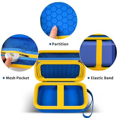Image of Comecase Case Compatible with Nelko P21 / for Phomemo D30 D35 Label Maker Machine, for JADENS D11 / for SUPVAN Mini Labeler Sticker, Labler Maker Storage for Tape&Accessories - Blue