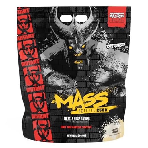 MUTANT Mass Extreme 2500 Gainer | Molkenproteinpulver | Aufbau von Muskelmasse und Kraft | Hohe Dichte an sauberen Kalorien | 5450 g | Cookies & Cream