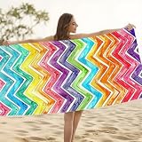 Ręcznik plażowy z mikrofibry, duży ręcznik kąpielowy 80x160 cm, mata plażowa odporna na piasek, szybkoschnąca, bardzo chłonna, na plaże, podróże, pływanie, basen, kemping, wakacje H1-966