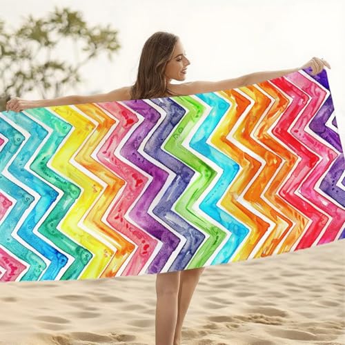Ręcznik plażowy z mikrofibry, duży ręcznik kąpielowy 80x160 cm, mata plażowa odporna na piasek, szybkoschnąca, bardzo chłonna, na plaże, podróże, pływanie, basen, kemping, wakacje H1-966