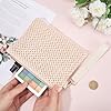 CREATCABIN Cremefarbene Kosmetiktasche Gewebtem Stroh Bohemian Strand Stroh Geldbörsen Tragbare Aufbewahrungs Clutch Für Urlaub Und Reisen Für Make Up Organizer Handtaschen Mit Reißverschluss 21x15cm #2