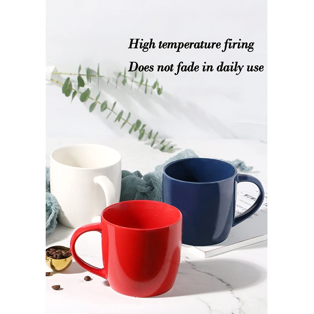 Spodki i łyżka, kubki ceramiczne, Kubek porcelanowy 14,5 uncji, duże kubki do kawy białe, kubki do latte do specjalnych napojów kawowych, latte, kawiarnia mokka i herbata, zestaw podarunkowy kubków dl