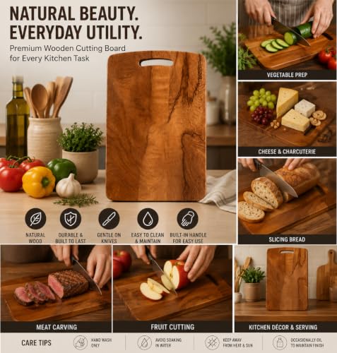 Image of Kitchen Knife Set with Wood Board, Scissors & Finger Guard 6-Pcs Set | Stainless Steel Sharp Durable Blades with Covers 3 Knives for Vegetable, Fruit & Daily Kitchen Cutting, Home Cooking