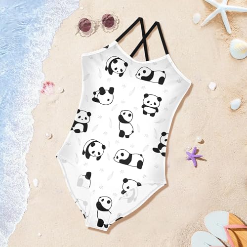 Image of Girls one Piece Swimsuit Summer UPF 50+ Quick Dry Beach Bathing Suit with Straps Swimwear 3-10 Years