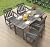 HDPE Outdoor Dining Set 5-Piece Outdoor Table and Chairs with Umbrella Hole, All-Weather Patio Dining Set for 4, Durable Patio Furniture Set for Backyard, Garden, Lawn & Poolside, Grey