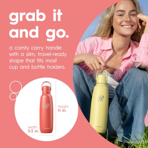 Image of sodastream Fizz & Go Cool, Stainless Steel Carbonated Water Bottle 0.9L, Insulated Metal Bottle for Sparkling Water, Compatible with TERRA, ART, ENSO & More in Papaya Orange