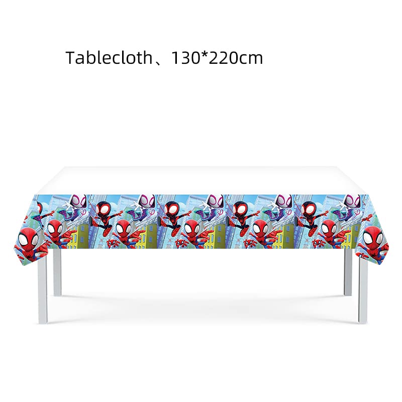 Spiderman Tablecloth Table Cover for Spiderman Theme Birthday Party Supplies Decorations 86 x 51 1 86 inches x 51 inches