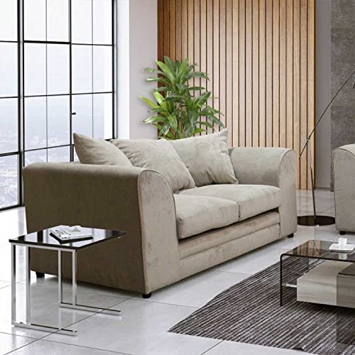 Furnishings For Less UK Casper Chenille Beige Fabric 2 Seater Sofa (Beige, 2 Seater Sofa)