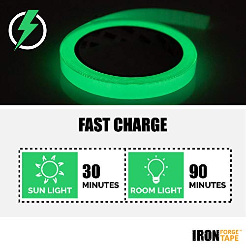 Glow Tape - 1 Inch X 30Ft Vinyl Adhesive Glow-In-The-Dark Tape Roll - Lasts Up To 12 Hours #TOP2