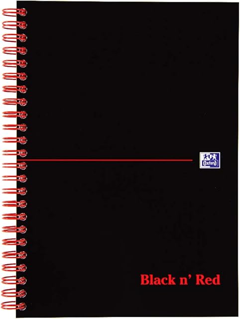Black n' Red A5 Twinwire Card Cover Notebook - Black/Red