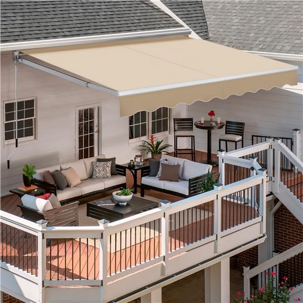 Yaheetech Tenda da Sole Avvolgibile Impermeabile 250 x 200 cm Beige