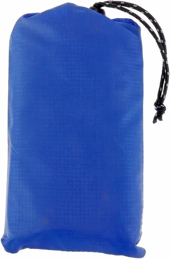 Poncho De Pluie 3 en 1 Pare-Soleil Portable Camping Bâche Tapis De Sol Imperméable Extérieur Imperméable Pluie Poncho Sac à Dos Housse pour Pique-de Randonnée, Blue