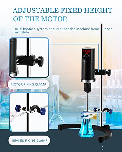 Crispaire FBA-SMJ-16 Electric Overhead Stirrer Max.40L Lcd Digital Lab Mixer 10000Mpa.S Time And Speed Adjustable Stirring Rod Included 100-2000Rpm 120W thumb #6