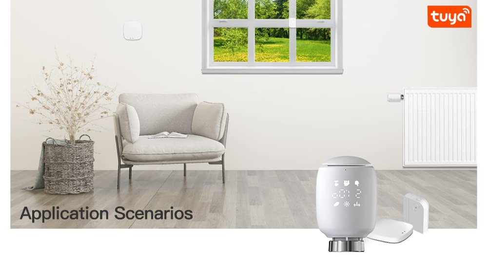 eTRV Termostato Zigbee radiador, Pantalla con orientación Regulable