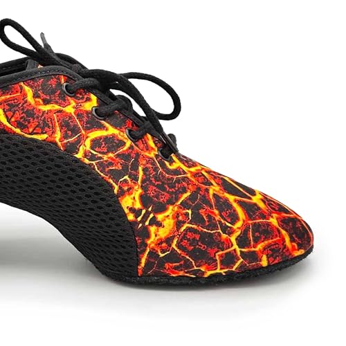 Lace Up Ballroom Shoes, 1.5 Inch Heel, Mesh Inserts - Lacey Schwimmer - Jive BL3024