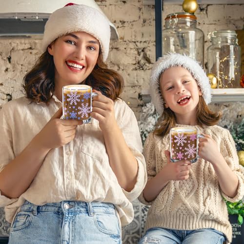 Set de 4 Mugs de Vidrio con Copo de Nieve 12 oz miniatura 5
