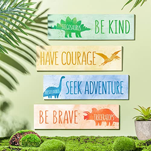 Ittoir Pharmacy Products Wall Art Sign Boy Room Decors Kids Bedroom Decor for Boys Watercolor Dinosaur Wooden Hanging Wall Decor for Boys Kids Bedroom Playroom c