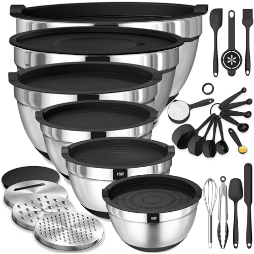 Skroam 26Pcs Stainless Steel Mixing Bowls Set