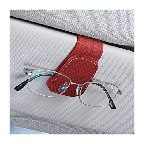 Image of AICEL Sunglasses Holders for Car Sun Visor, Leather Eyeglasses Hanger Mounter, Magnetic Glasses Holder and Ticket Card Clip, Auto Interior Accessories Universal for SUV Pickup Truck