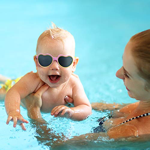 Deafrain Baby Heart Sunglasses With Strap Adjustable Toddle Kids For Age 0-4 Uv Protection #TOP5