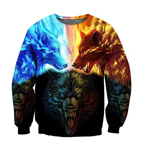 Couple Wolf Art 3D Hoodie Man Women Harajuku Outwear Zipper Pullover Sweatshirt Casual Unisex Tracksuit 3D Sweatshirt XS