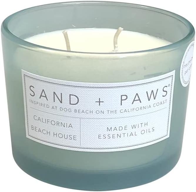 Sand + Paws Scented Candle -California Beach House –Luxurious Air Freshening Jar Candles Neutralize pet Odors and Enhance Home décor – 100% Cotton Lead-Free Wicks - 12oz - Image 2