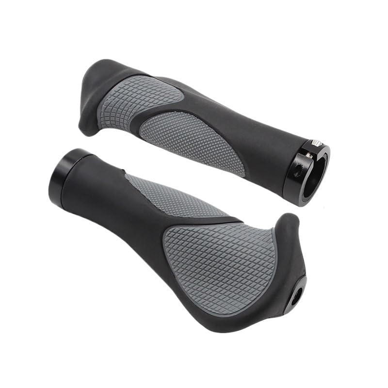 PoignéE VTT Poignées ergonomiques de vélo, Guidon, boîtier en Caoutchouc, Ton antidérapant, Repose-Main de Cyclisme, extrémité de la Barre d'absorption des Chocs PoignéE Moto (Color : A Style)
