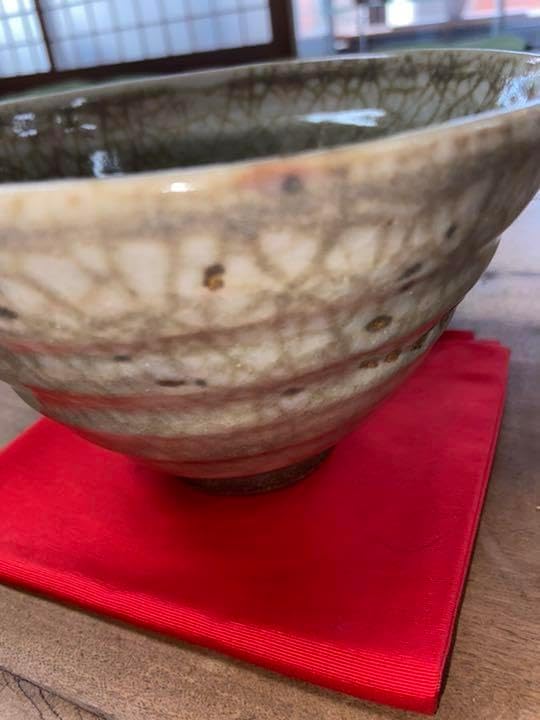 萩焼 蓮光山 3代目 徹千代作 萩大米釉茶碗