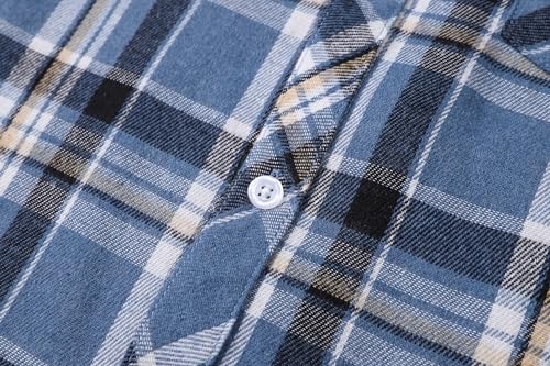 Image of Betusline Boy and Men Button Down Plaid Shirt