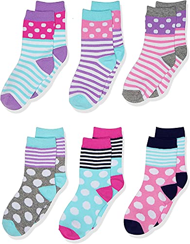 Jefferies Socks Dots/stripes Fashion Cotton Crew Socks 6 Pair Pack Sockshosiery