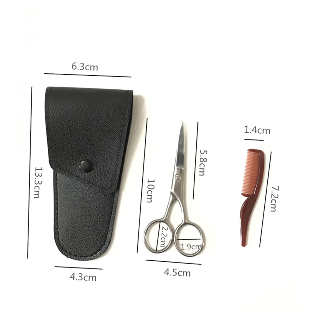 HONMEET Stainless Steel Eyebrow Scissor Set 2 Piece Kit Beard Trimmer Scissors Professional Eyebrow Trimmer Kit for Men