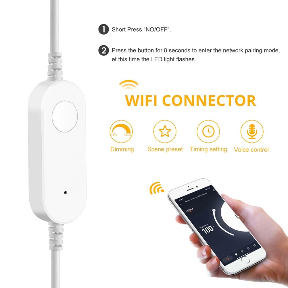 AoLa Striscia LED COB dimmerabile bianco caldo 3000K Controllo tramite app e comando vocale Striscia LED con connettore USB e interruttore autoadesivo Illuminazione interna,3M