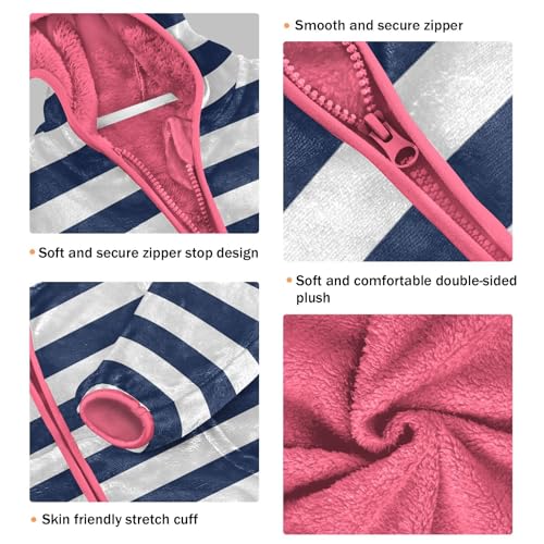 GuoChe Sea Soul Ocean Stripe Boy Hooded Fleece Jacket3