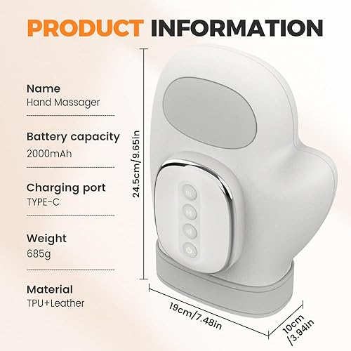 Miniatura 8 de Masajeador de manos con calor y compresión, masajeador de manos inalámbrico 2026, masajeador de dedos, alivio del túnel carpiano y masajeador de